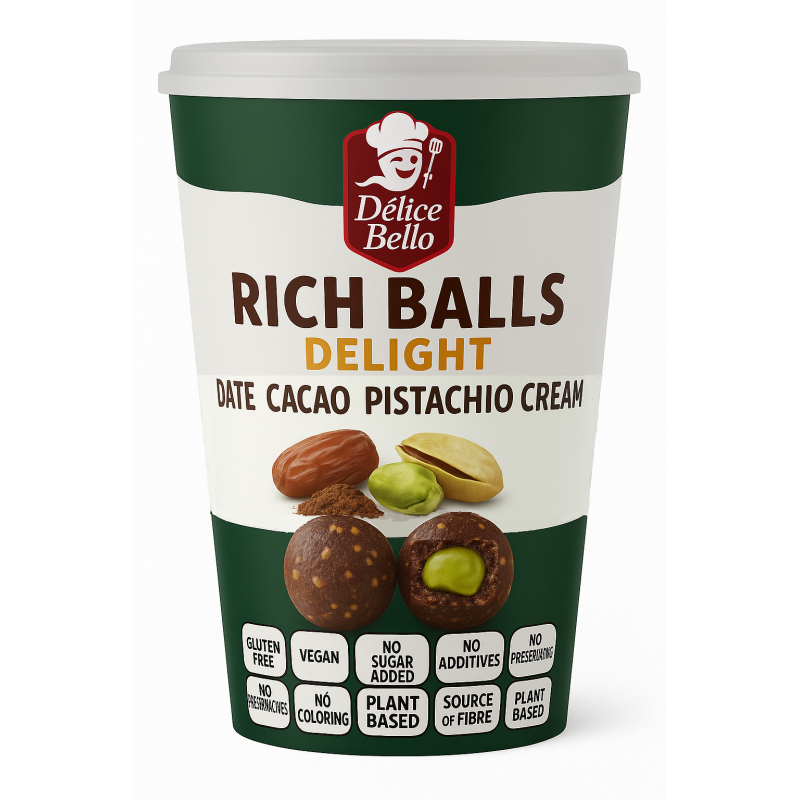 Délice Bello® - Rich Balls Delight - Date Cacao Pistachio Cream